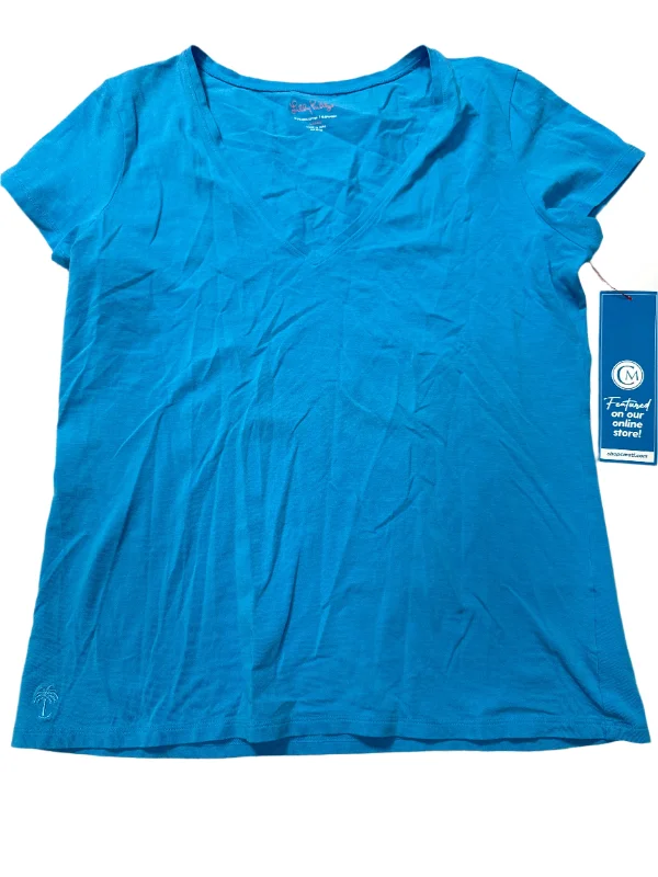 Exclusive Customization Top Short Sleeve By Lilly Pulitzer In Blue, Size: L