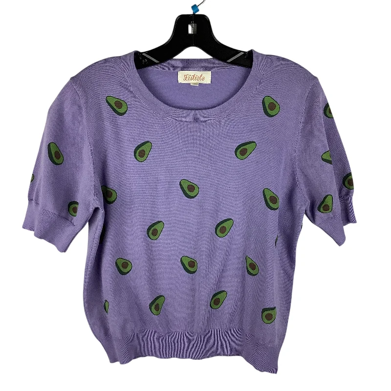 Elegant And Casual Top Short Sleeve By Listicle In Purple, Size: L