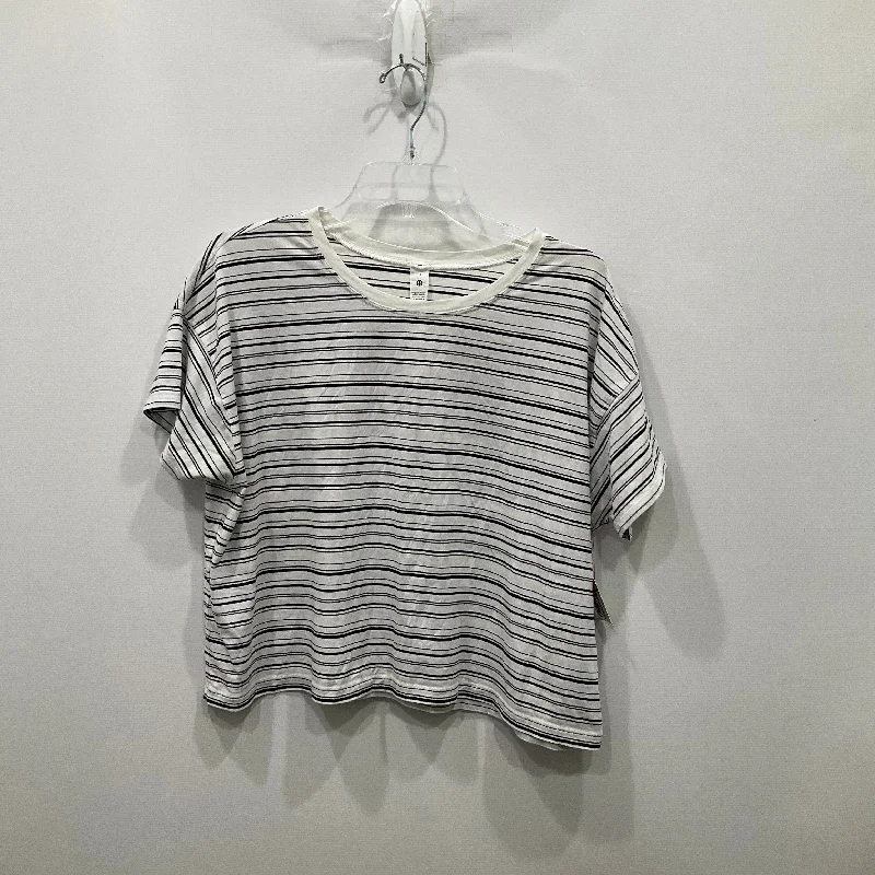 Classic Style Top Short Sleeve By Lululemon In Striped Pattern, Size: 12