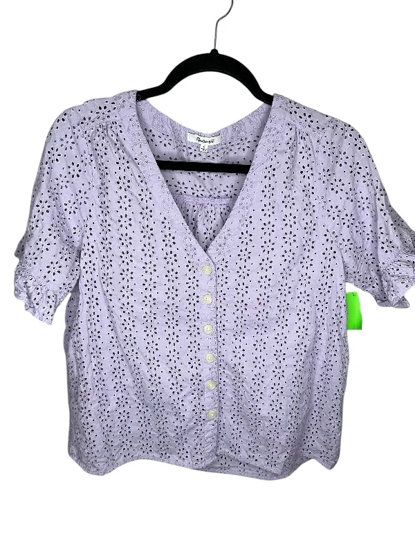Fashionable In The Times Top Short Sleeve By Madewell In Purple, Size: M