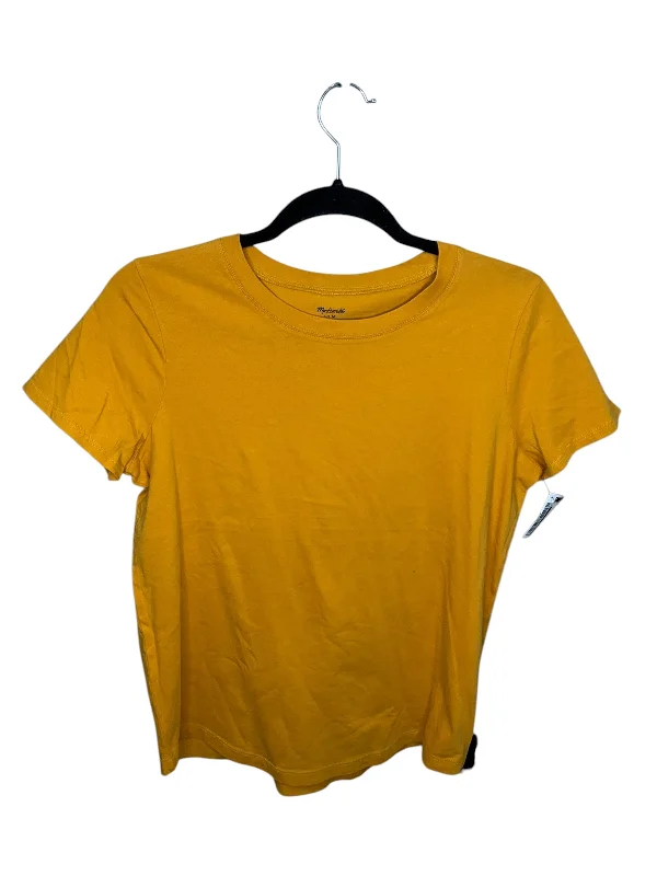 Fashionable And Versatile Top Short Sleeve By Madewell In Yellow, Size: M
