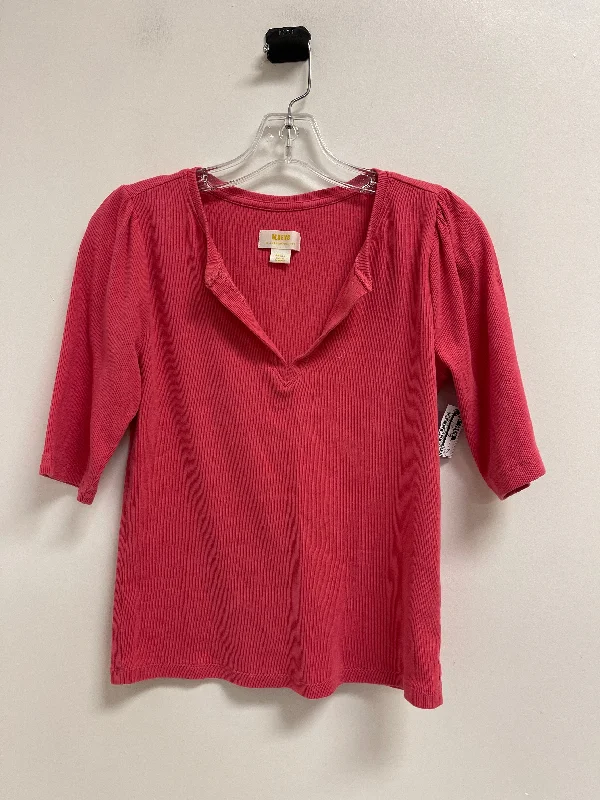 High-end Sense Top Short Sleeve By Maeve In Pink, Size: S