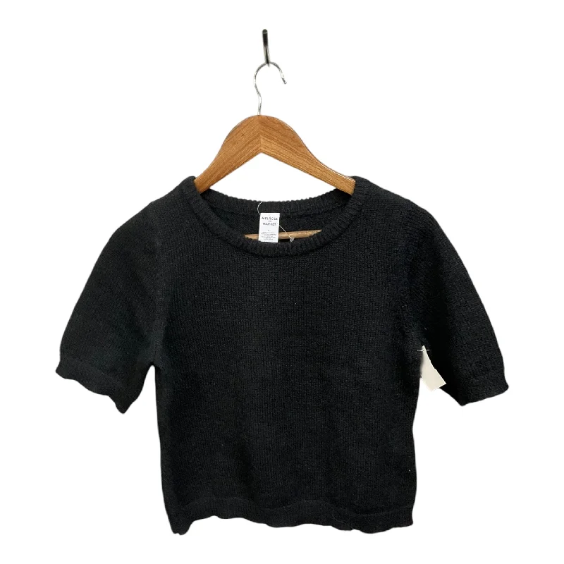 Soft Textures Top Short Sleeve By Melrose And Market In Black, Size: M