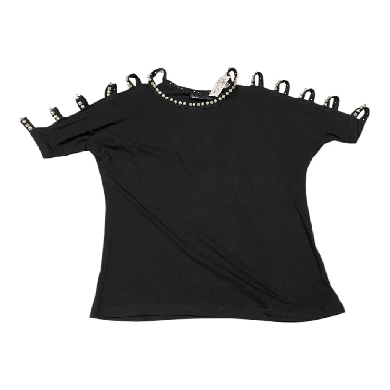 Light And Breathable Top Short Sleeve By New York And Co In Black, Size: M