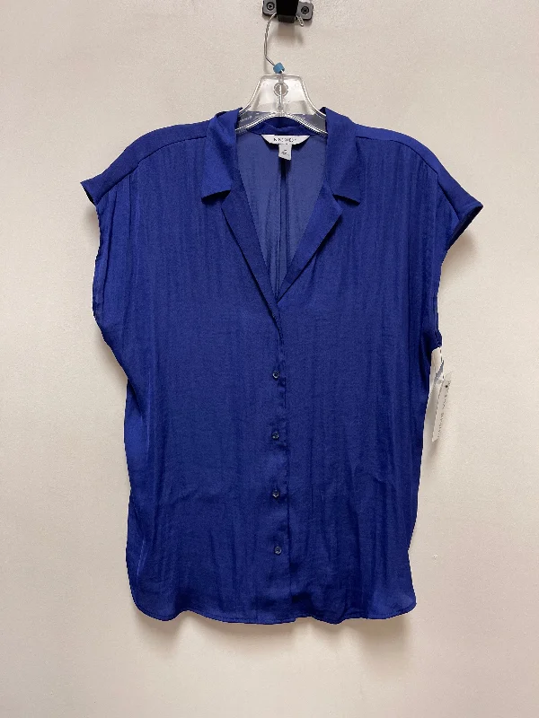 Sporty Comfort Top Short Sleeve By Nine West In Blue, Size: M
