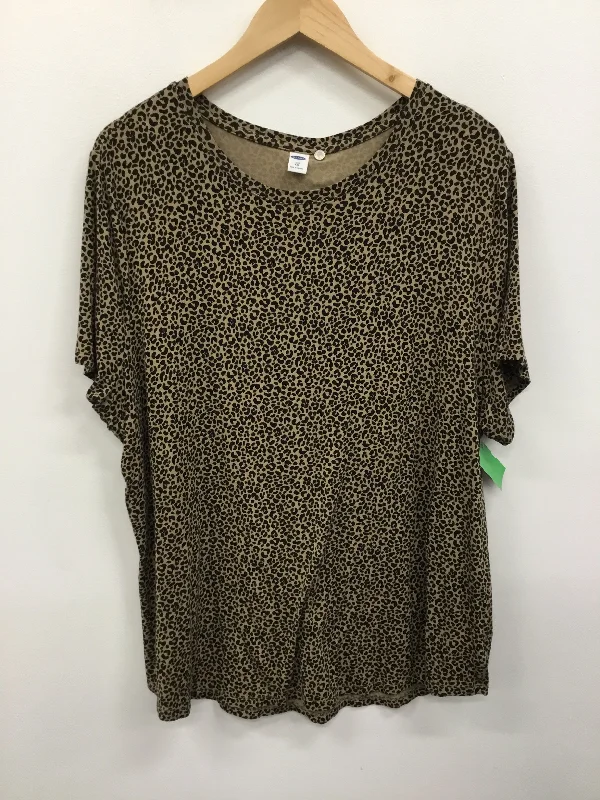 Luxury Customization Top Short Sleeve By Old Navy In Animal Print, Size: Xxl