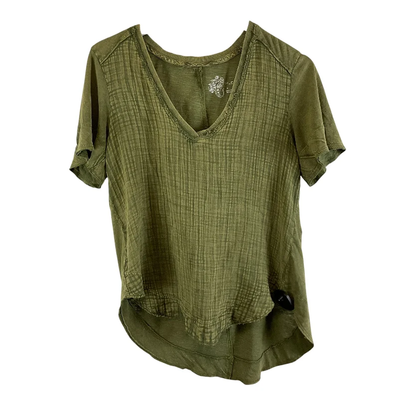 Fashionable Prints Top Short Sleeve By Pilcro In Green, Size: S