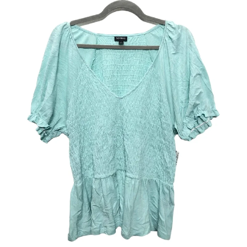 Versatile Style Top Short Sleeve By Torrid In Blue, Size: 1x