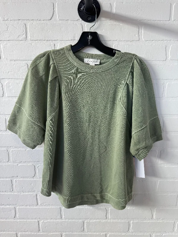 Low-key Luxury Top Short Sleeve By Treasure And Bond In Green, Size: S