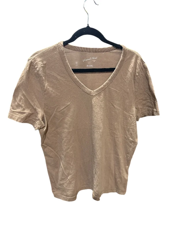Soft Looks Top Short Sleeve By Universal Thread In Brown, Size: M