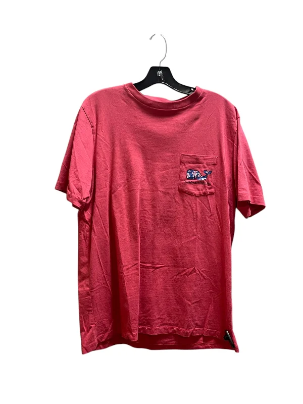 Elegant Temperament Top Short Sleeve By Vineyard Vines In Pink, Size: M