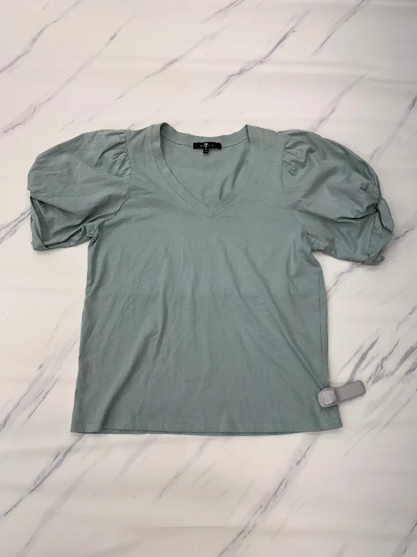 Party Wear Top Short Sleeve Designer By 7 For All Mankind, Size: S