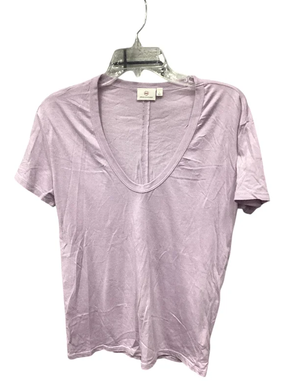 Fashion Concept Top Short Sleeve Designer By Adriano Goldschmied In Purple, Size: S