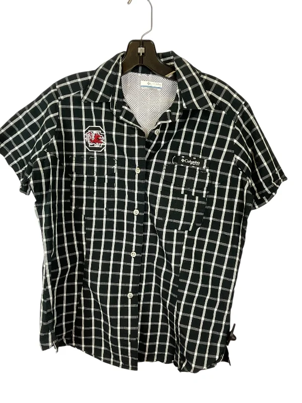 Fashionable Ease Top Short Sleeve Designer By Columbia In Black, Size: M