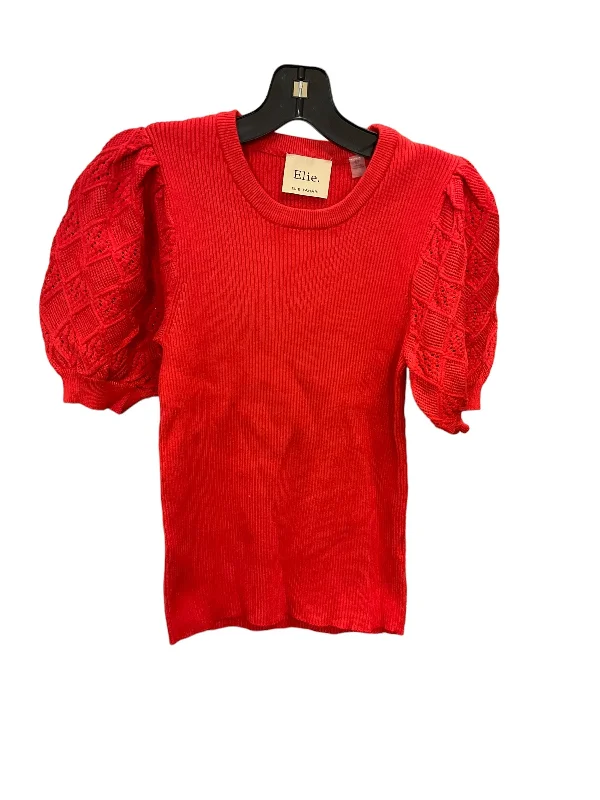 Lazy Home Top Short Sleeve Designer By Elie Tahari In Red, Size: S
