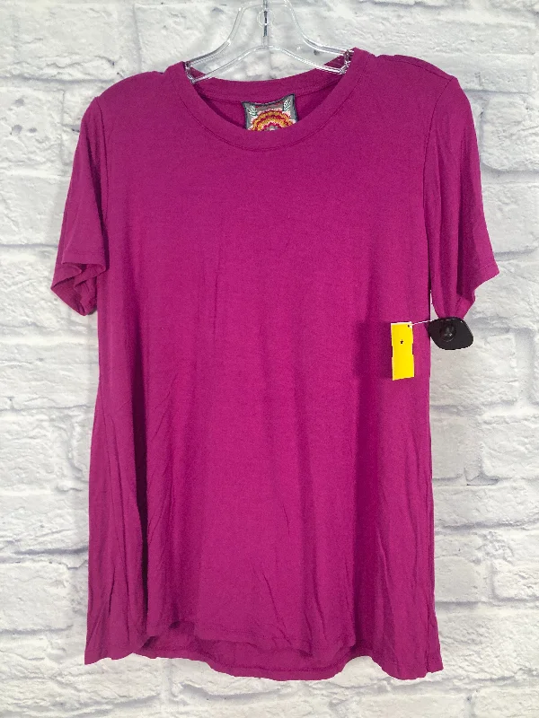 Thin Design Top Short Sleeve Designer By Johnny Was In Purple, Size: S