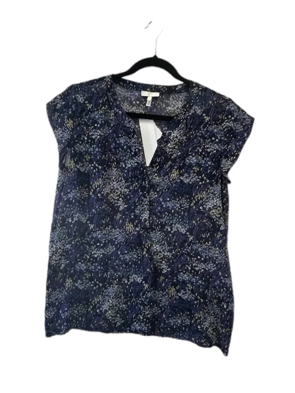Easy Wear Chic Top Short Sleeve Designer By Joie In Blue & Purple, Size: S