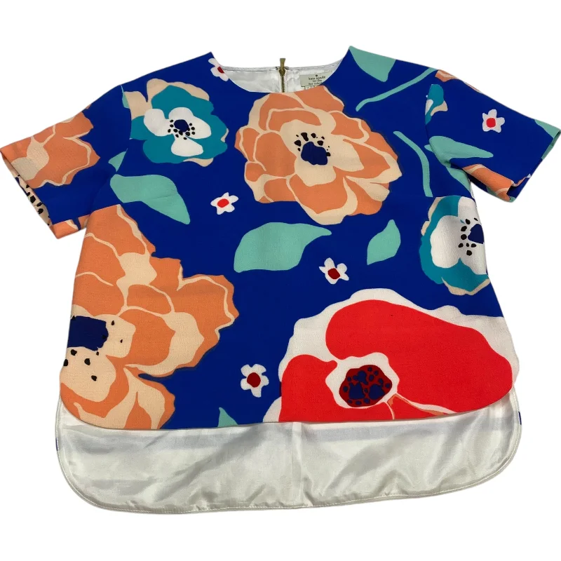 Elegant Series Top Short Sleeve Designer By Kate Spade In Blue & Red & White, Size: 2