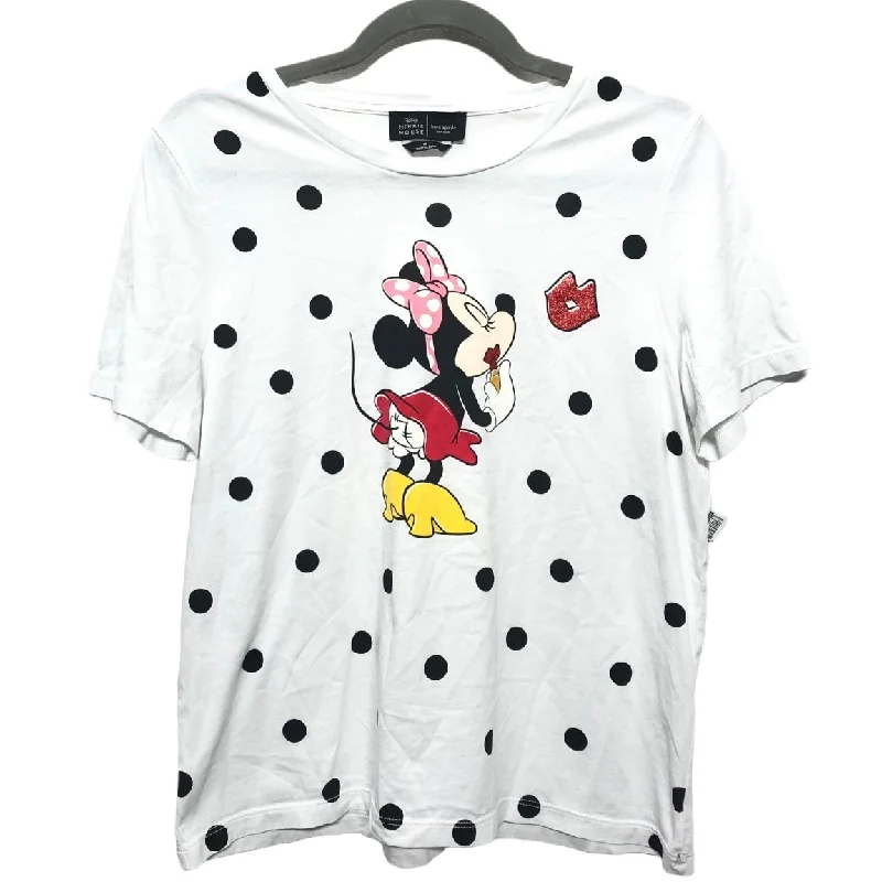 Exquisite Tailoring Top Short Sleeve Designer By Kate Spade In Polkadot Pattern, Size: M
