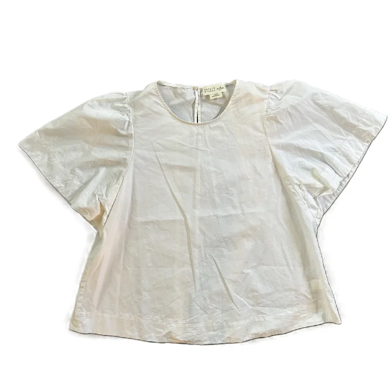 High Street Design Top Short Sleeve Designer By Kate Spade In White, Size: Xl