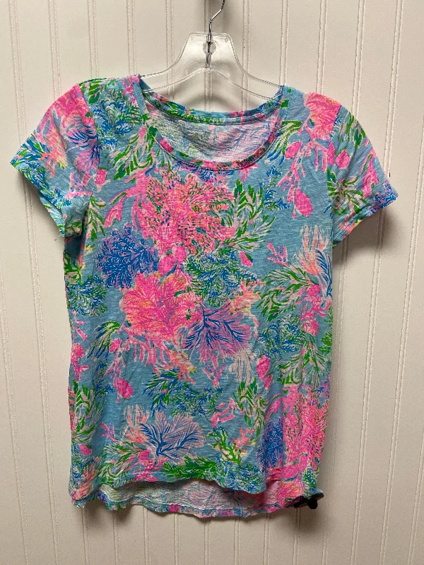 Comfortable Outfits Top Short Sleeve Designer By Lilly Pulitzer In Blue & Pink, Size: Xs