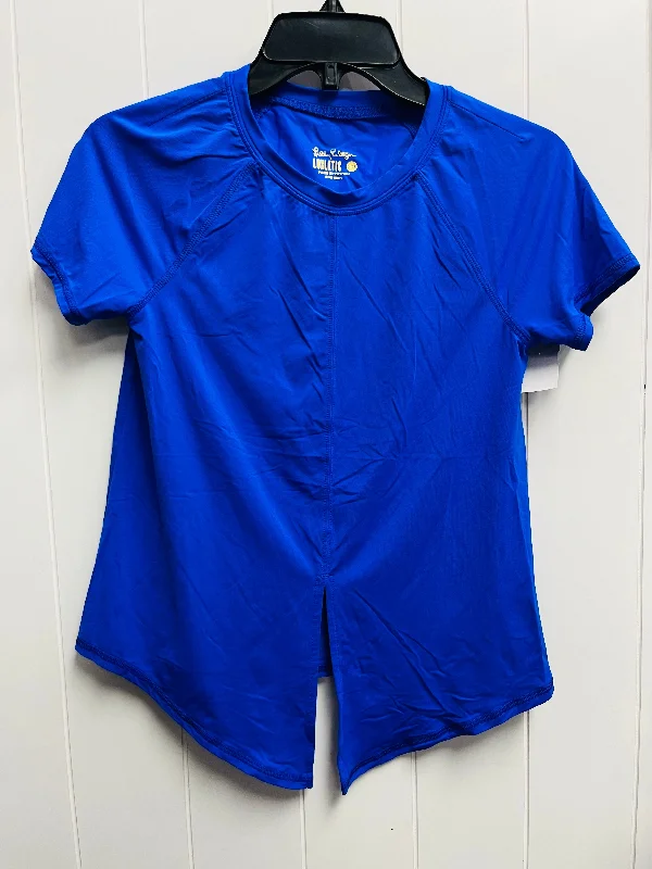 Versatile Itinerary Top Short Sleeve Designer By Lilly Pulitzer In Blue, Size: Xxs