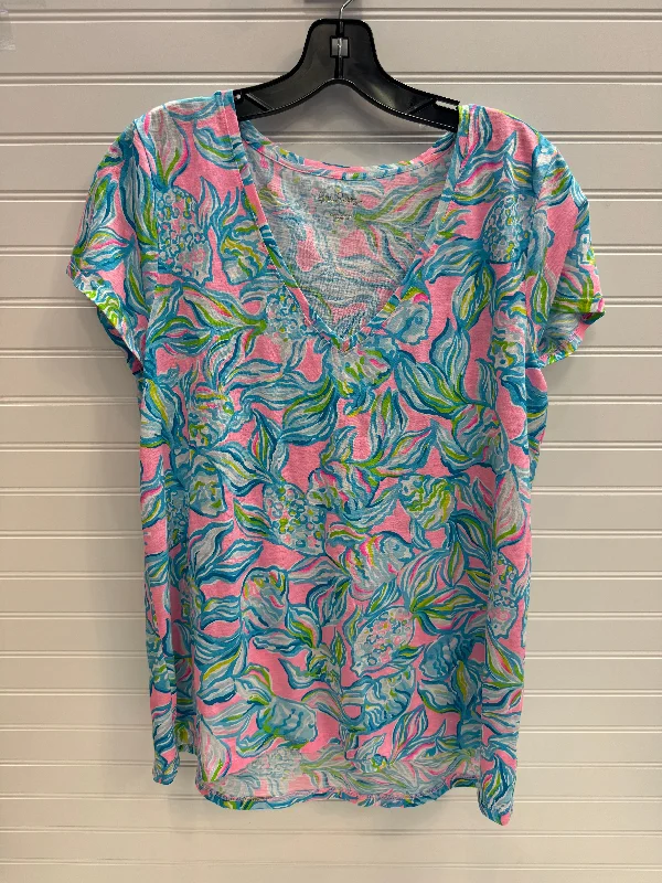 Personalized Wear Top Short Sleeve Designer By Lilly Pulitzer In Multi-colored, Size: L