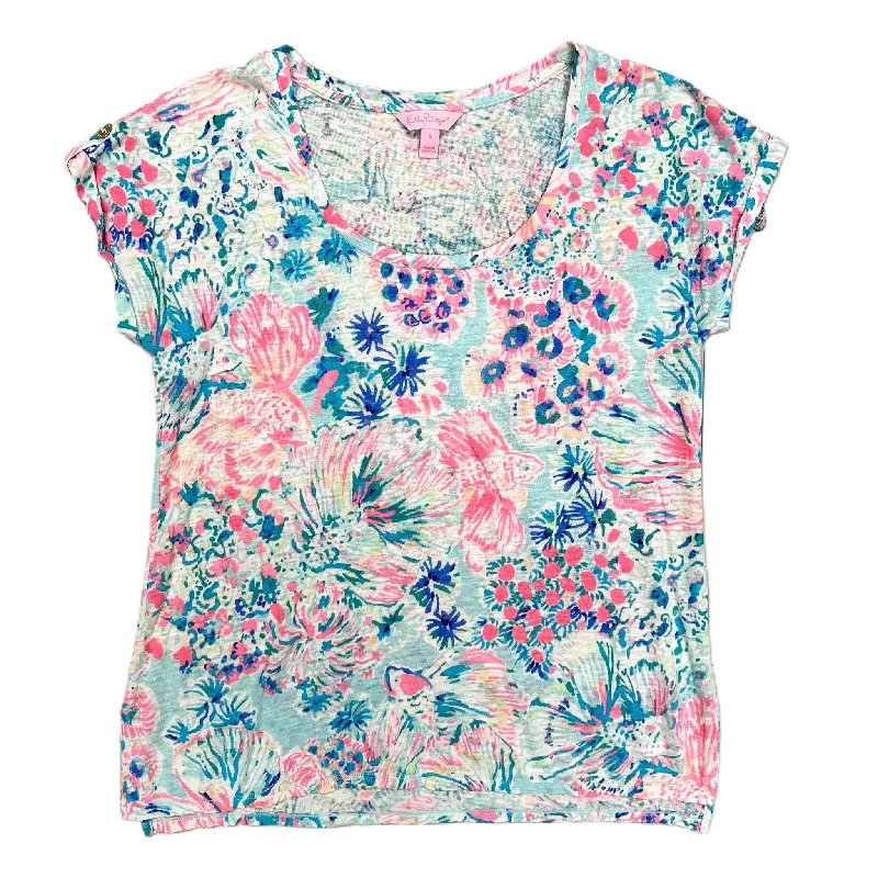Spring Fashion Top Short Sleeve Designer By Lilly Pulitzer In Multi-colored, Size: S