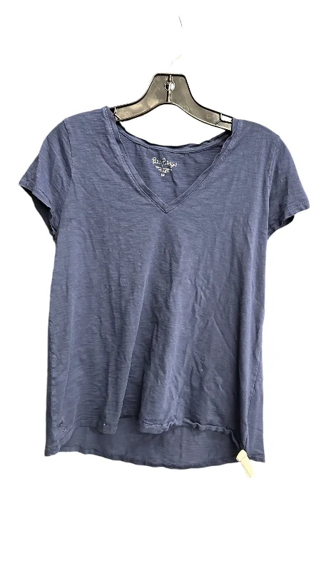 Youthful Street Fashion Top Short Sleeve Designer By Lilly Pulitzer In Navy, Size: S