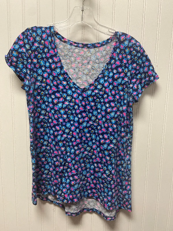 Cozy Chic Trends Top Short Sleeve Designer By Lilly Pulitzer In Navy, Size: Xs