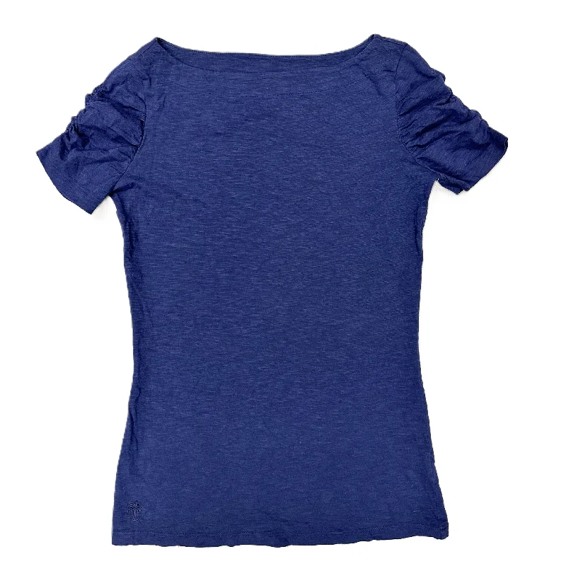 Exquisite Tailoring Top Short Sleeve Designer By Lilly Pulitzer In Navy, Size: Xs