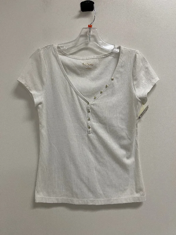 Cool Summer Top Short Sleeve Designer By Lilly Pulitzer In White, Size: S