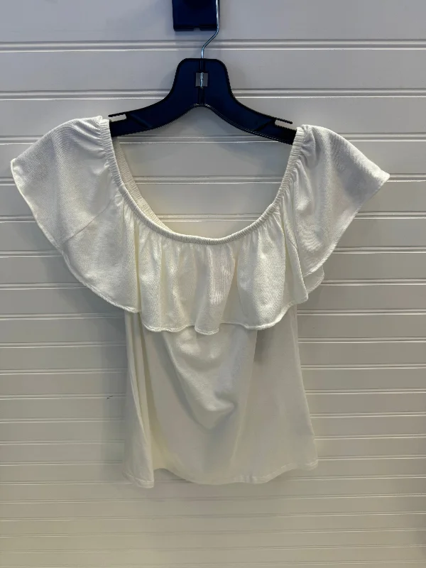 Mid-length Style Top Short Sleeve Designer By Lilly Pulitzer In White, Size: Xs
