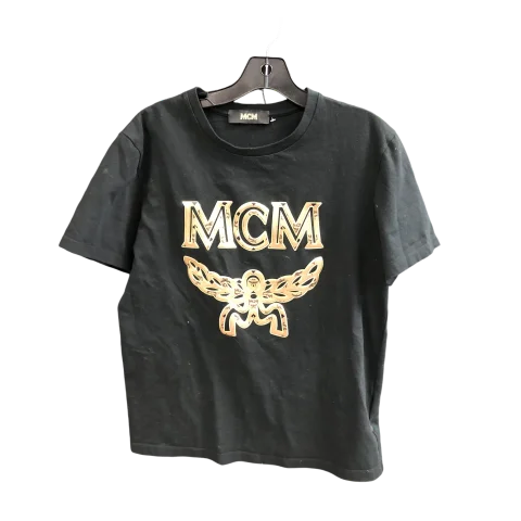 Soft Looks Top Short Sleeve Designer By Mcm In Black, Size: S
