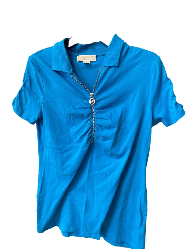 Fashion Elements Top Short Sleeve Designer By Michael By Michael Kors In Blue, Size: M