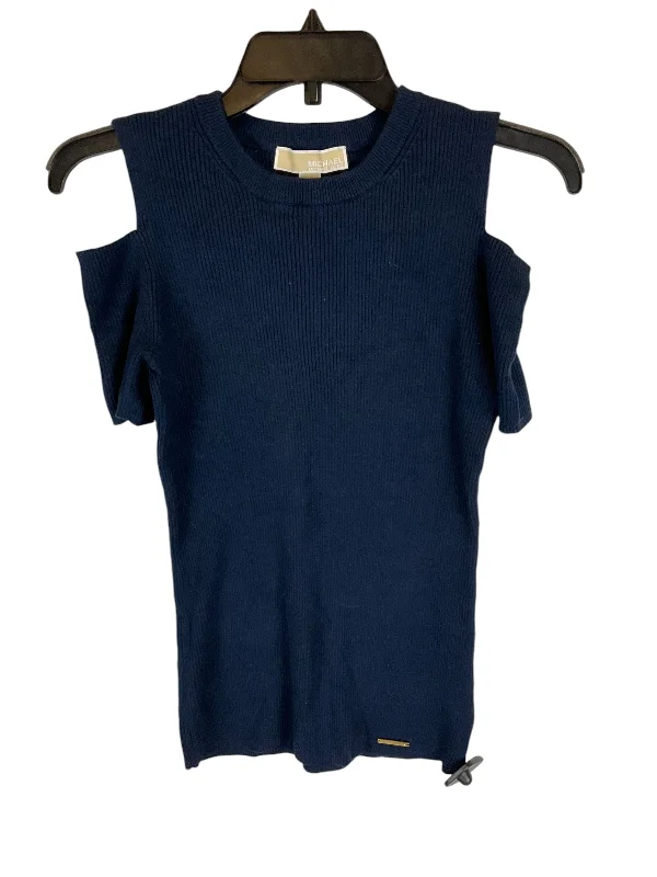 Simple Comfort Top Short Sleeve Designer By Michael By Michael Kors In Navy, Size: S