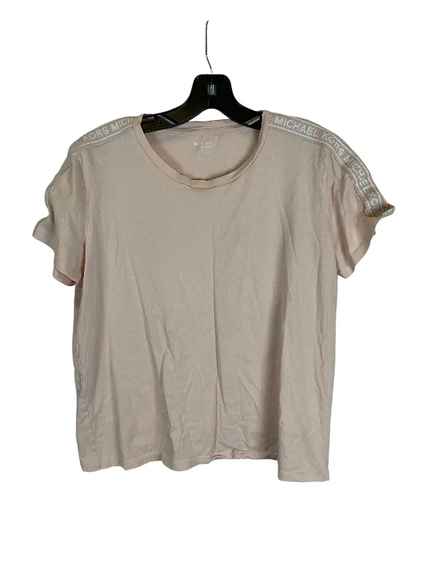 Minimal Comfort Top Short Sleeve Designer By Michael By Michael Kors In Pink, Size: Xl