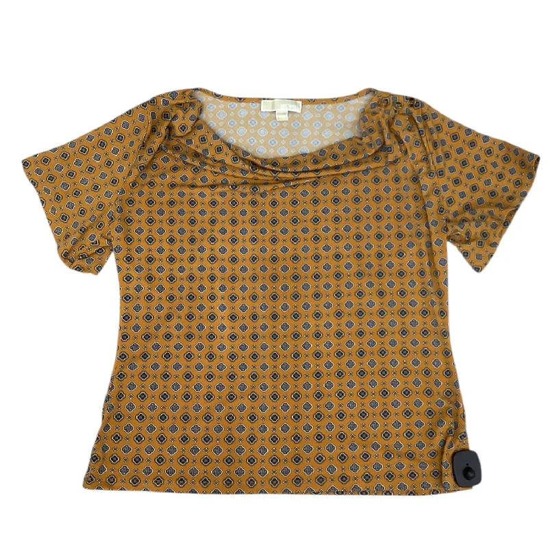 Classic Choice Top Short Sleeve Designer By Michael Kors In Gold, Size: L