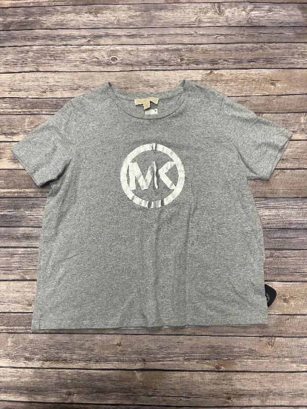 Easy Fashion Top Short Sleeve Designer By Michael Kors In Grey, Size: Petite L