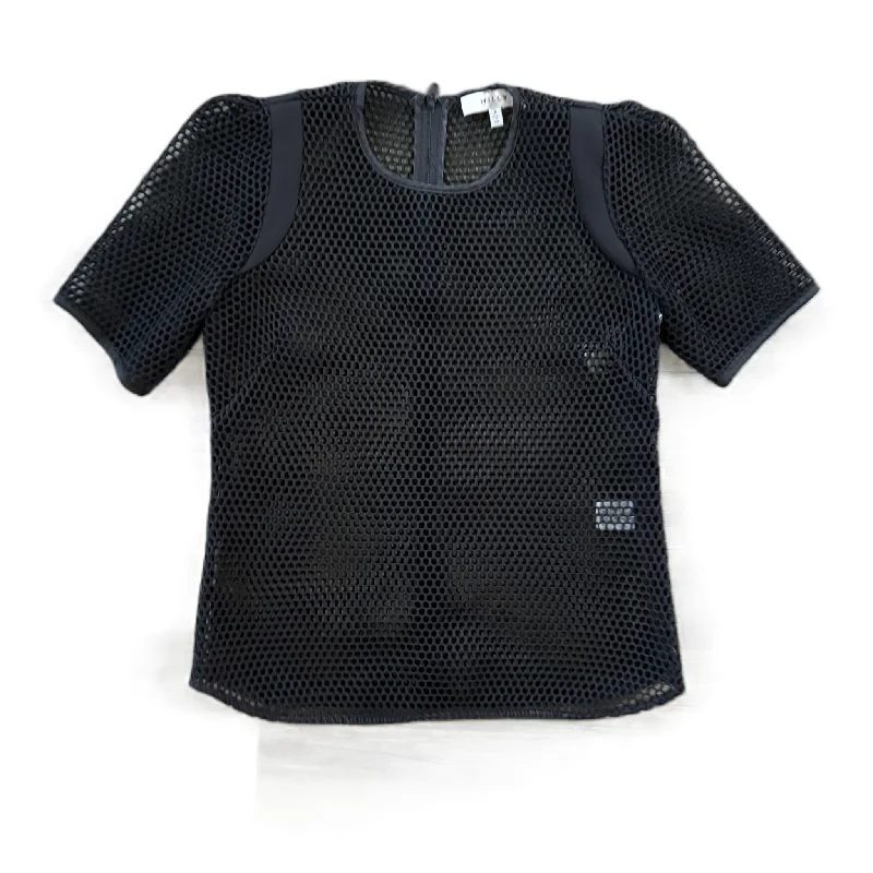 French Style Top Short Sleeve Designer By Milly in Black, Size: Xs