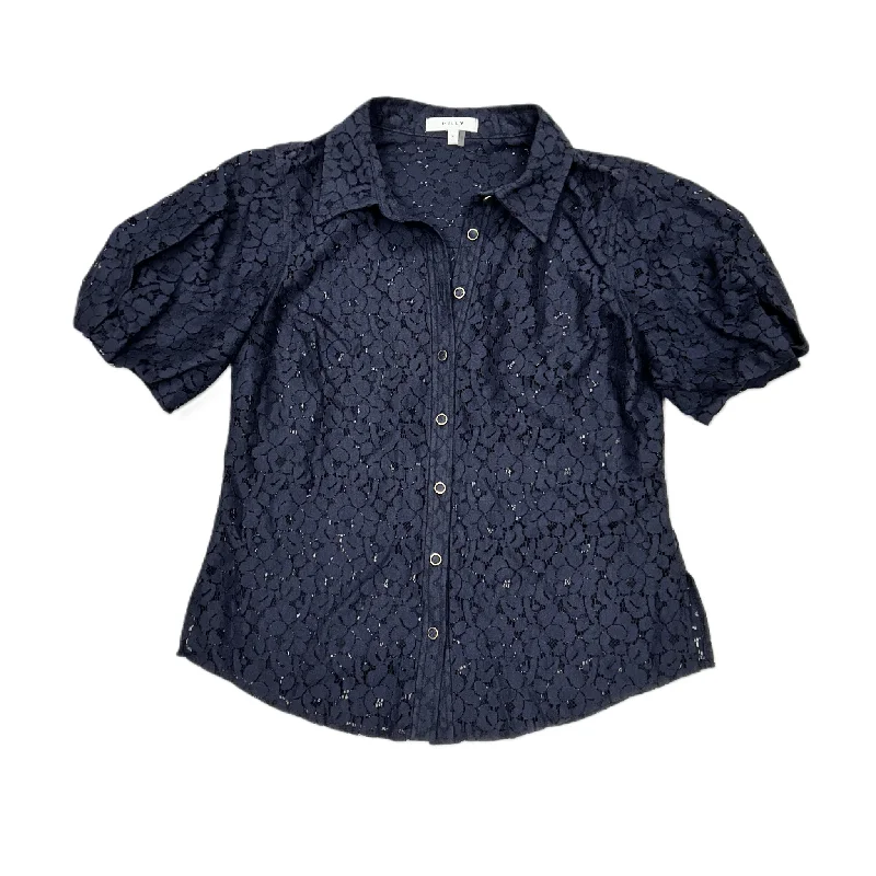 Comfortable Design Top Short Sleeve Designer By Milly In Navy, Size: M