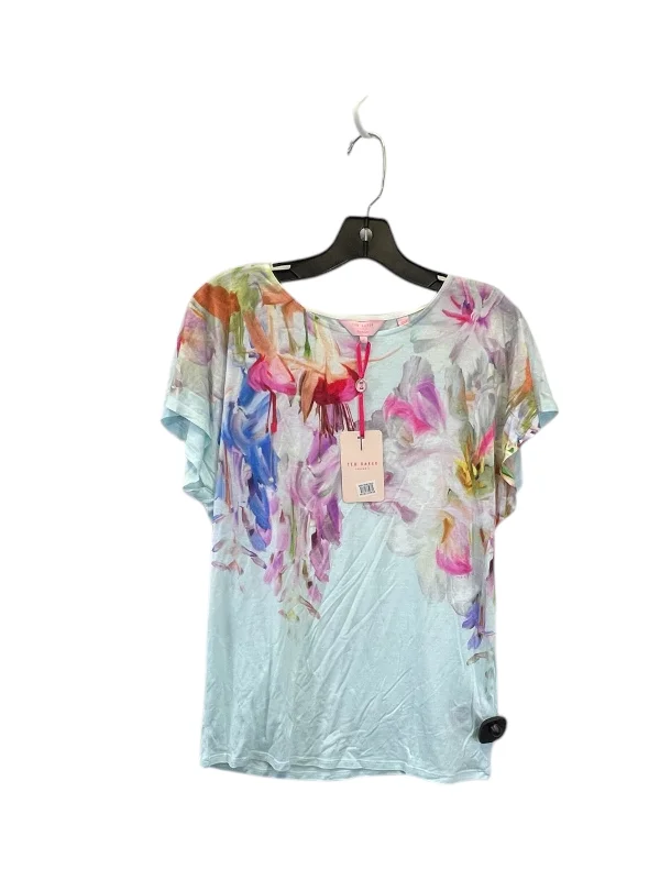 Soft Textures Top Short Sleeve Designer By Ted Baker In Multi-colored, Size: S