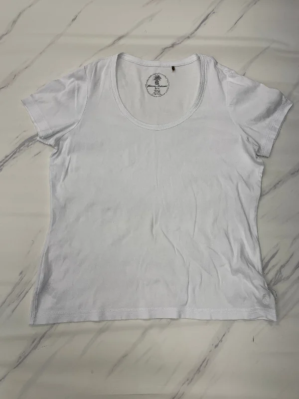 Embroidered Letters Top Short Sleeve Designer By Tommy Bahama, Size: Xl