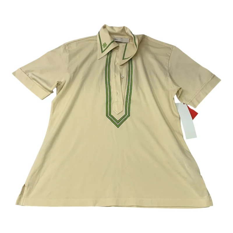 Effortless Comfort Top Short Sleeve Designer By Tory Burch In Yellow, Size: S