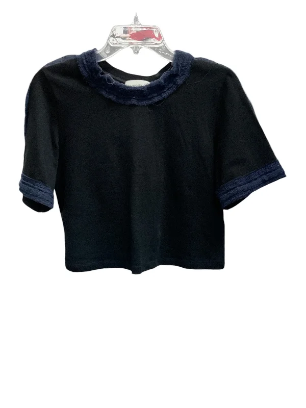 Warm Layers Top Short Sleeve Luxury Designer By 3.1 Phillip Lim In Black & Blue, Size: S