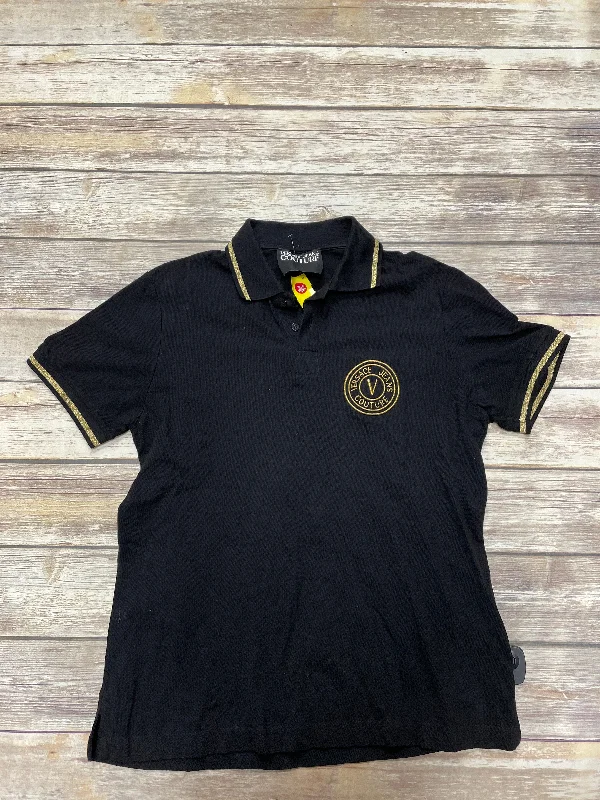 Energy Plan Top Short Sleeve Luxury Designer By Versace In Black, Size: L