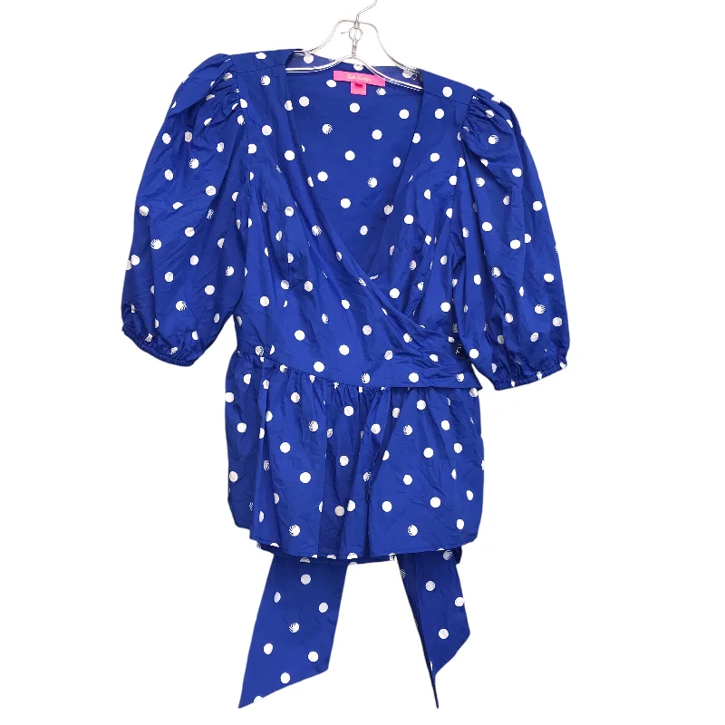 Soft Feel Top Ss Designer By Lilly Pulitzer In Polkadot Pattern, Size:S
