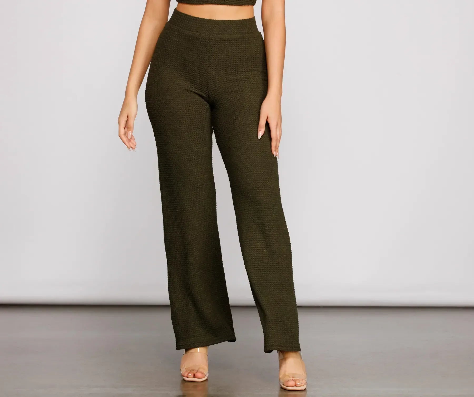 Sports Style Trendy Textures High Waist Pants