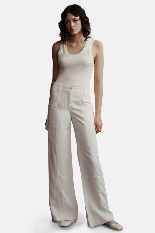 Cool Style Chrystie Street Pant In Coated Viscose Linen White