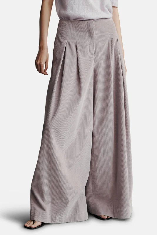 Easy Wear Chic Drew Pant In Baby Corduroy Pale Lavender